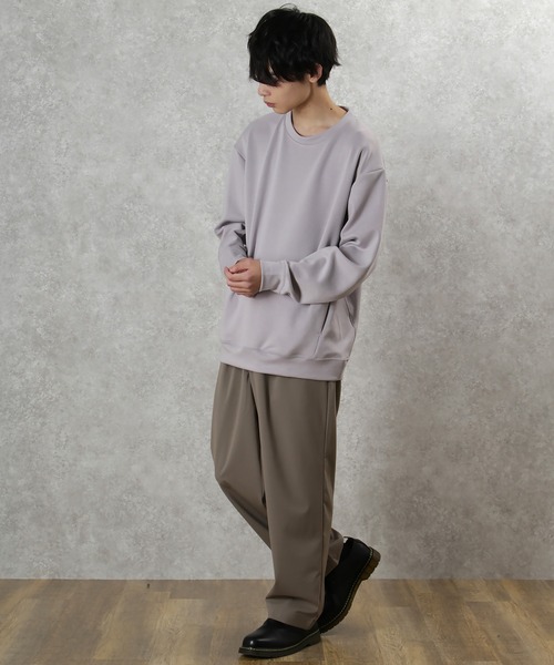 make a ray!（メイク ア レイ！）の「ダンボールニット ビッグシルエット クルーネック スウェット/ライトトレーナー（スウェット・メンズ・ブラック/ベージュ/ピンク・M/L/XL）」の16枚目の写真