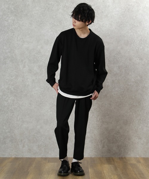 make a ray!（メイク ア レイ！）の「ダンボールニット ビッグシルエット クルーネック スウェット/ライトトレーナー（スウェット・メンズ・ブラック/ベージュ/ピンク・M/L/XL）」の21枚目の写真