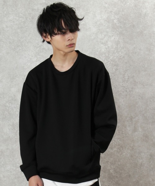 make a ray!（メイク ア レイ！）の「ダンボールニット ビッグシルエット クルーネック スウェット/ライトトレーナー（スウェット・メンズ・ブラック/ベージュ/ピンク・M/L/XL）」の5枚目の写真