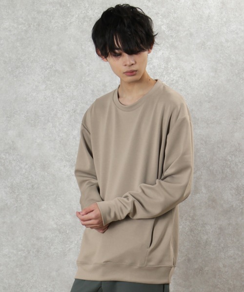 make a ray!（メイク ア レイ！）の「ダンボールニット ビッグシルエット クルーネック スウェット/ライトトレーナー（スウェット・メンズ・ブラック/ベージュ/ピンク・M/L/XL）」の6枚目の写真