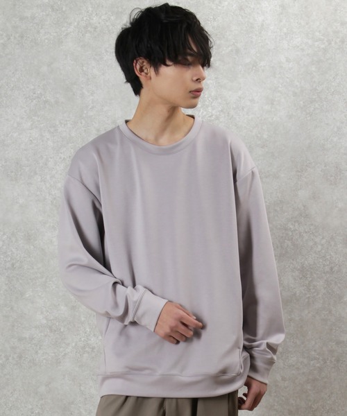 make a ray!（メイク ア レイ！）の「ダンボールニット ビッグシルエット クルーネック スウェット/ライトトレーナー（スウェット・メンズ・ブラック/ベージュ/ピンク・M/L/XL）」の9枚目の写真