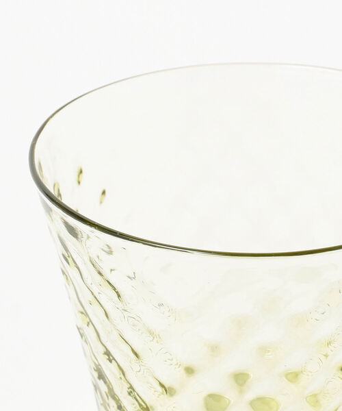 野田収 個展作品 手びねりのグラス(B）新島硝子 コーガ石 自然の緑色