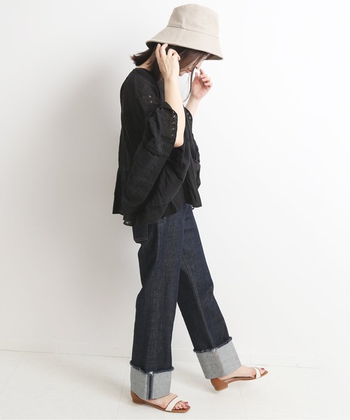 SLOBE IENA（スローブイエナ）の「【SARA MALLIKA】COTTON GAUZE ビックレースブラウス【手洗い可】◆（シャツ/ブラウス・レディース・ブラック/ホワイト・FREE）」の21枚目の写真