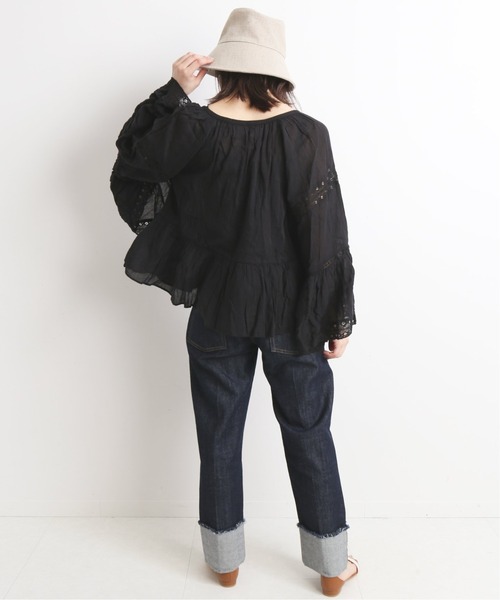 SLOBE IENA（スローブイエナ）の「【SARA MALLIKA】COTTON GAUZE ビックレースブラウス【手洗い可】◆（シャツ/ブラウス・レディース・ブラック/ホワイト・FREE）」の22枚目の写真