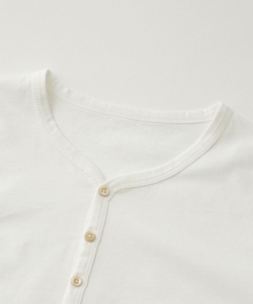 CIRCOLO 1901（チルコロ 1901）の「CIRCOLO  1901/ヘンリーネック（Tシャツ/カットソー・メンズ・ピンク/ブラック/ネイビー・S/M/XS）」の4枚目の写真