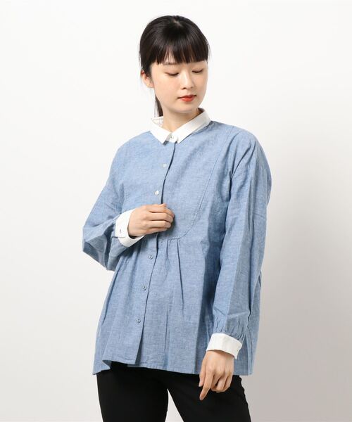 RMKさん専用qbag moeとBONLECILLブラウス フロントタックブラウス(五分袖・黒)ss-24b