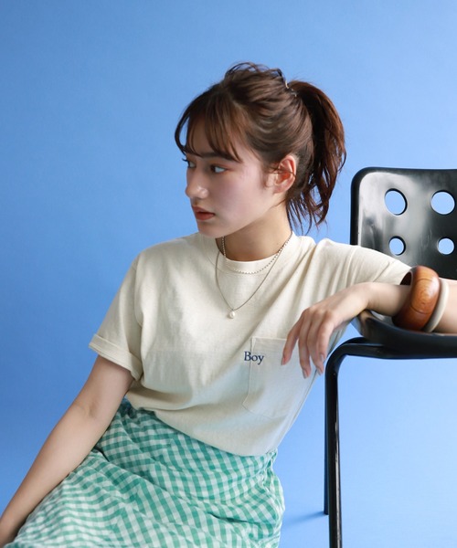 SLOBE citron.（スローブシトロン）の「SLOBE citron. BOY Tシャツ【手洗い可能】◆（Tシャツ/カットソー・レディース・ブラウン/ナチュラル/イエロー・FREE）」の20枚目の写真