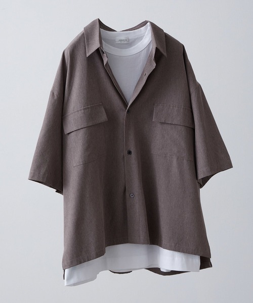 JUNRED（ジュンレッド）の「エアドライモンスタービッグシャツ（シャツ/ブラウス・メンズ・ライトグレー/チャコールグレー/ブラック/ブラウン・S/L/M）」の4枚目の写真