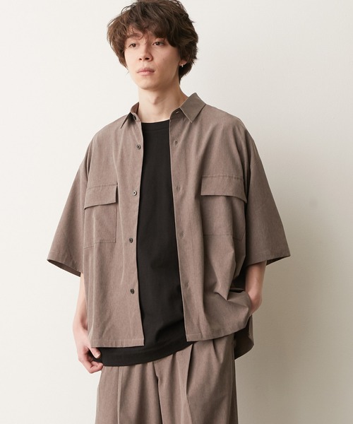 JUNRED（ジュンレッド）の「エアドライモンスタービッグシャツ（シャツ/ブラウス・メンズ・ライトグレー/チャコールグレー/ブラック/ブラウン・S/L/M）」の13枚目の写真