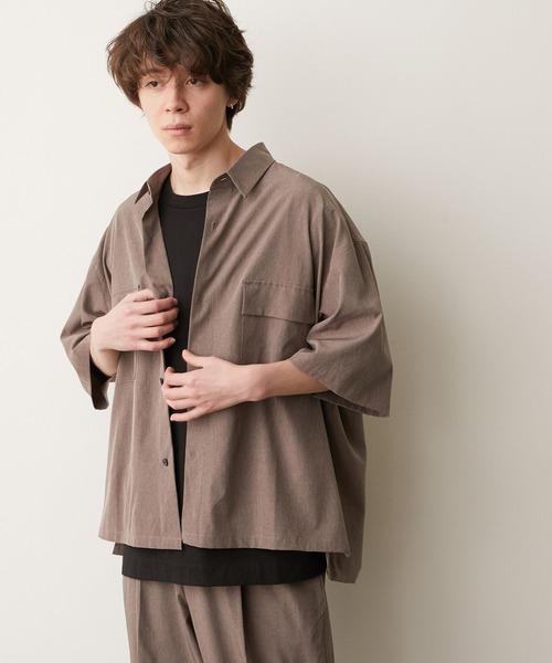 JUNRED（ジュンレッド）の「エアドライモンスタービッグシャツ（シャツ/ブラウス・メンズ・ライトグレー/チャコールグレー/ブラック/ブラウン・S/L/M）」の9枚目の写真