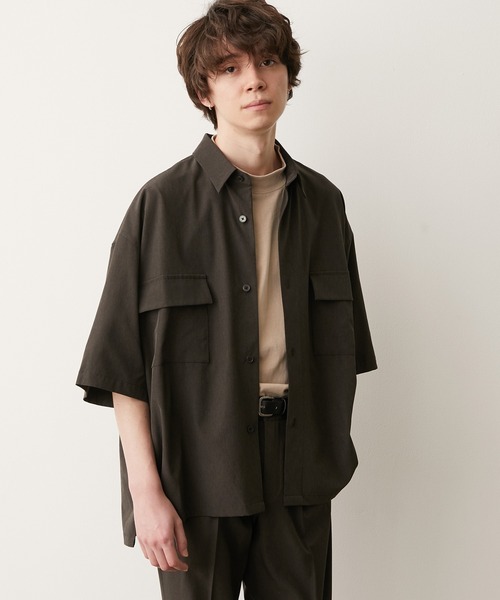 JUNRED（ジュンレッド）の「エアドライモンスタービッグシャツ（シャツ/ブラウス・メンズ・ライトグレー/チャコールグレー/ブラック/ブラウン・S/L/M）」の6枚目の写真