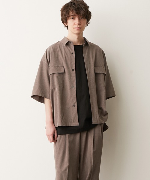 JUNRED（ジュンレッド）の「エアドライモンスタービッグシャツ（シャツ/ブラウス・メンズ・ライトグレー/チャコールグレー/ブラック/ブラウン・S/L/M）」の7枚目の写真