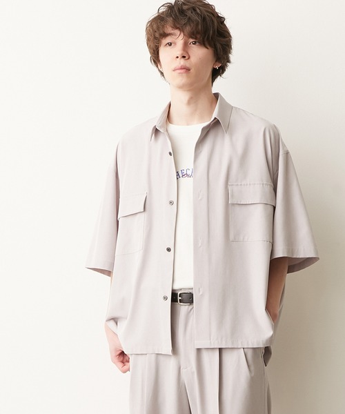 JUNRED（ジュンレッド）の「エアドライモンスタービッグシャツ（シャツ/ブラウス・メンズ・ライトグレー/チャコールグレー/ブラック/ブラウン・S/L/M）」の5枚目の写真