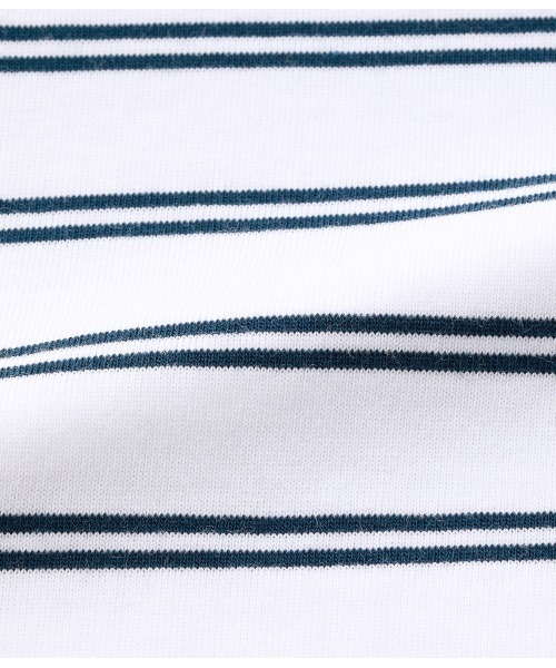 NEWYORKER(ニューヨーカー)の「シルケット天竺ボーダー 7分袖バックスリットカットソープルオーバー(Tシャツ/カットソー・レディース・グレー系その他/ベージュ/ホワイト・L/M)」の4枚目の写真