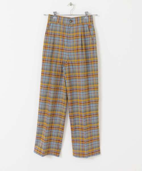 UR Lab.（アーバンリサーチラボ）の「『34サイズ/低身長向けも展開』チェックワイドパンツ（その他パンツ・レディース・ネイビー/イエロー/ベージュ・38/34/36）」の15枚目の写真