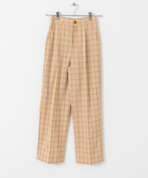 UR Lab.（アーバンリサーチラボ）の「『34サイズ/低身長向けも展開』チェックワイドパンツ（その他パンツ・レディース・ネイビー/イエロー/ベージュ・38/34/36）」の11枚目の写真