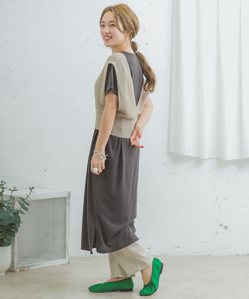 ITEMS URBANRESEARCH（アイテムズ アーバンリサーチ）の「ビスチェセットカットワンピース（ワンピース・レディース・チャコールグレー/ブラウン/ベージュ・FREE）」の17枚目の写真