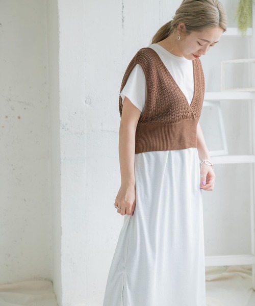 ITEMS URBANRESEARCH（アイテムズ アーバンリサーチ）の「ビスチェセットカットワンピース（ワンピース・レディース・チャコールグレー/ブラウン/ベージュ・FREE）」の19枚目の写真