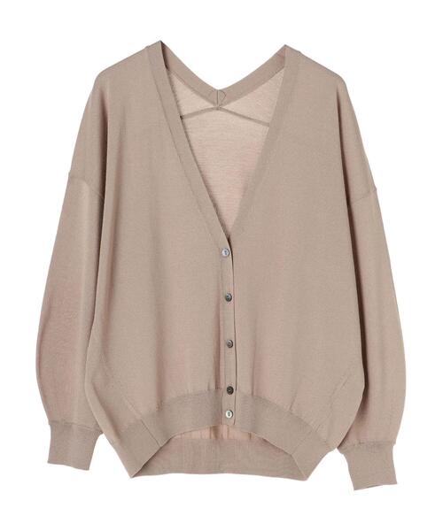 YECCA VECCA（イェッカヴェッカ）の「Vネックカーディガン＊（カーディガン/ボレロ・レディース・ブラック/ベージュ/グリーン/アイボリー・FREE）」の7枚目の写真