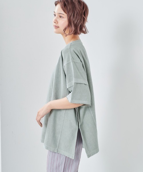 cepo(セポ)の「アステックス製品染め ビッグTee(Tシャツ/カットソー・レディース・チャコールグレー/グレー/オフホワイト/ピンク・M)」の1枚目の写真