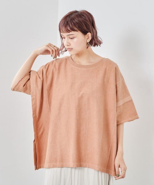cepo(セポ)の「アステックス製品染め ビッグTee(Tシャツ/カットソー・レディース・チャコールグレー/グレー/オフホワイト/ピンク・M)」の4枚目の写真