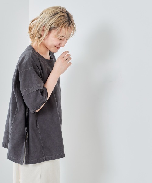 cepo(セポ)の「アステックス製品染め ビッグTee(Tシャツ/カットソー・レディース・チャコールグレー/グレー/オフホワイト/ピンク・M)」の5枚目の写真