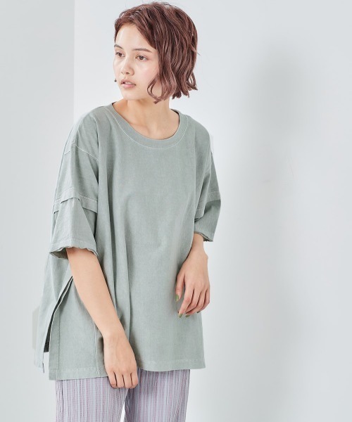 cepo(セポ)の「アステックス製品染め ビッグTee(Tシャツ/カットソー・レディース・チャコールグレー/グレー/オフホワイト/ピンク・M)」の14枚目の写真