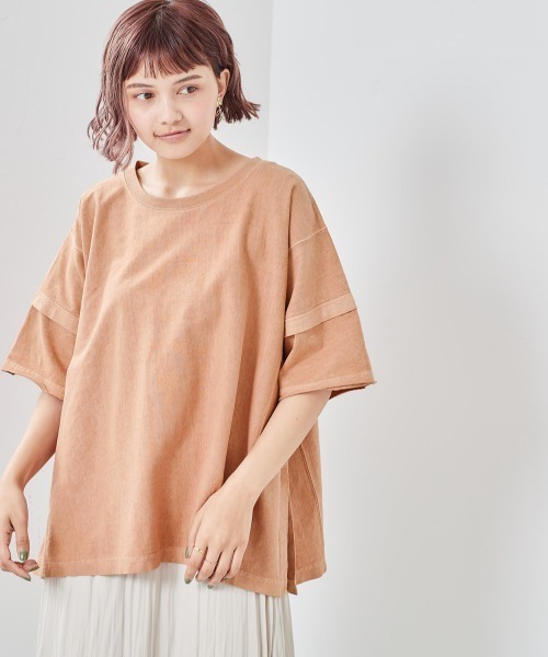 cepo(セポ)の「アステックス製品染め ビッグTee(Tシャツ/カットソー・レディース・チャコールグレー/グレー/オフホワイト/ピンク・M)」の7枚目の写真