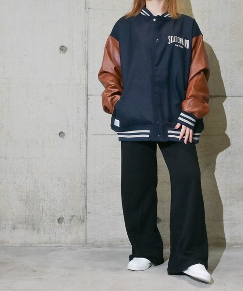 JOHN'S CLOSET（ジョンズクローゼット）の「【12】〔VISION STREET WEAR/ビジョン ストリート ウェア〕メルトンPUスタジャン（スタジャン・メンズ・ブラック/ネイビー/グリーン・MEDIUM/LARGE）」の9枚目の写真