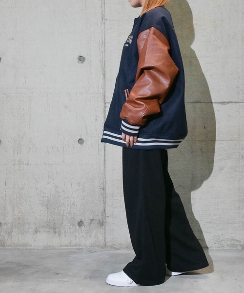 JOHN'S CLOSET（ジョンズクローゼット）の「【12】〔VISION STREET WEAR/ビジョン ストリート ウェア〕メルトンPUスタジャン（スタジャン・メンズ・ブラック/ネイビー/グリーン・MEDIUM/LARGE）」の8枚目の写真