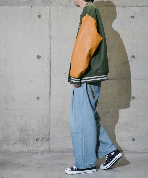 JOHN'S CLOSET（ジョンズクローゼット）の「【12】〔VISION STREET WEAR/ビジョン ストリート ウェア〕メルトンPUスタジャン（スタジャン・メンズ・ブラック/ネイビー/グリーン・MEDIUM/LARGE）」の5枚目の写真