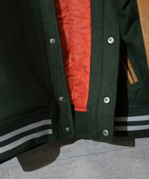 JOHN'S CLOSET（ジョンズクローゼット）の「【12】〔VISION STREET WEAR/ビジョン ストリート ウェア〕メルトンPUスタジャン（スタジャン・メンズ・ブラック/ネイビー/グリーン・MEDIUM/LARGE）」の12枚目の写真
