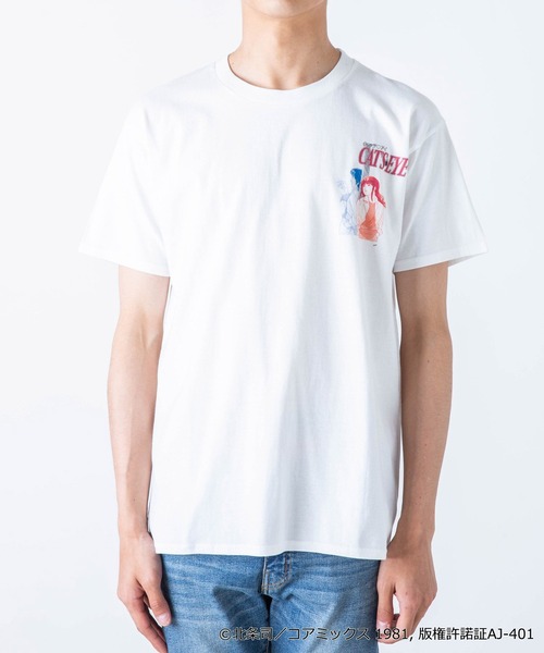 WEGO（ウィゴー）の「∴WEGO/【キャッツ・アイコラボ】バックロゴTEE（Tシャツ/カットソー・メンズ・パープル/ホワイト・MEDIUM/LARGE/X-LARGE）」の5枚目の写真