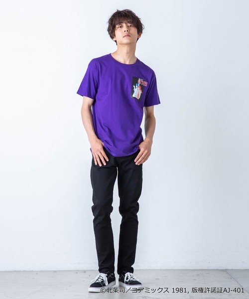WEGO（ウィゴー）の「∴WEGO/【キャッツ・アイコラボ】バックロゴTEE（Tシャツ/カットソー・メンズ・パープル/ホワイト・MEDIUM/LARGE/X-LARGE）」の8枚目の写真