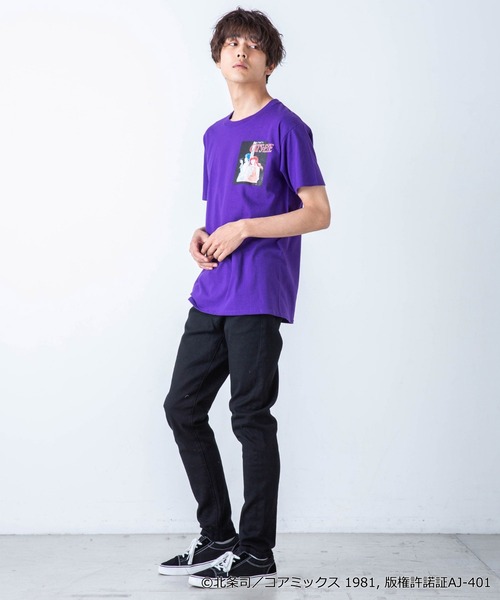 WEGO（ウィゴー）の「∴WEGO/【キャッツ・アイコラボ】バックロゴTEE（Tシャツ/カットソー・メンズ・パープル/ホワイト・MEDIUM/LARGE/X-LARGE）」の9枚目の写真