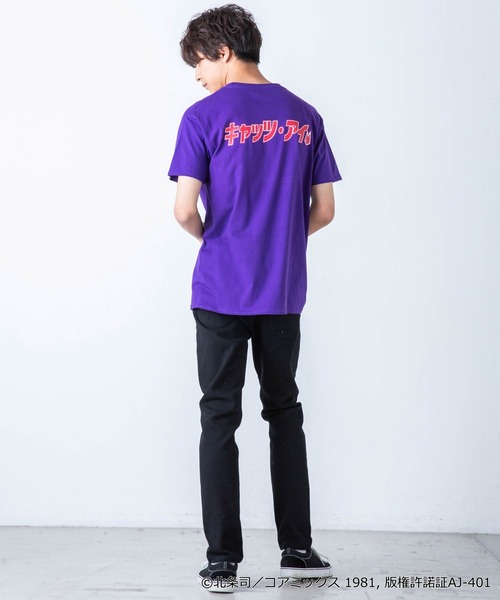 WEGO（ウィゴー）の「∴WEGO/【キャッツ・アイコラボ】バックロゴTEE（Tシャツ/カットソー・メンズ・パープル/ホワイト・MEDIUM/LARGE/X-LARGE）」の10枚目の写真