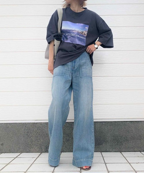 Q（キュー）の「View Tシャツ（Tシャツ/カットソー・レディース・チャコールグレー/アイボリー・MEDIUM）」の9枚目の写真