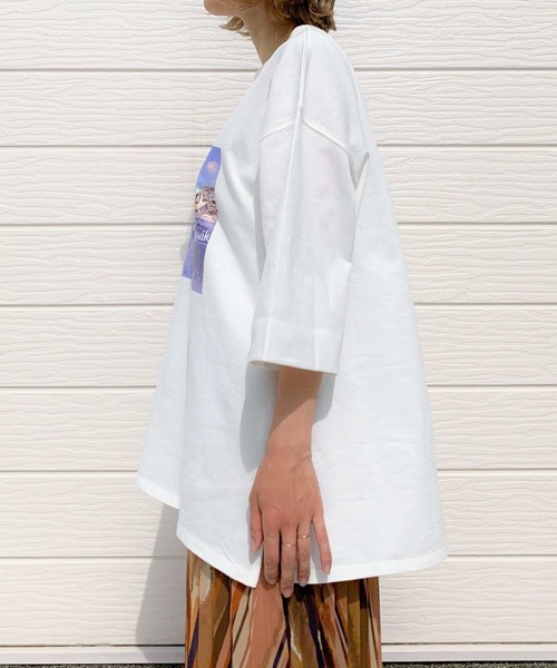 Q（キュー）の「View Tシャツ（Tシャツ/カットソー・レディース・チャコールグレー/アイボリー・MEDIUM）」の4枚目の写真