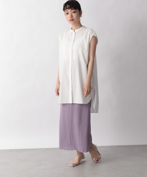 LOWRYS FARM(ローリーズファーム)の「フロントタックチュニックノースリーブ 948452(シャツ/ブラウス・レディース・ブラック/ブラウン/オフホワイト・FREE)」の6枚目の写真