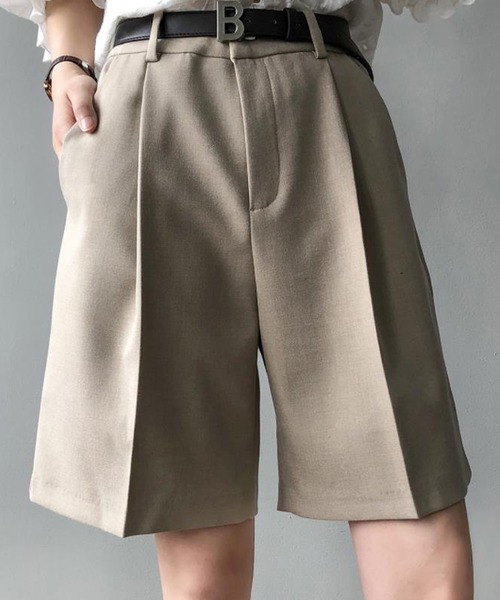 Ulysses（ユリシス）の「タックハーフパンツ（その他パンツ・レディース・キャメル/ブラック/ホワイト・M/L）」の4枚目の写真