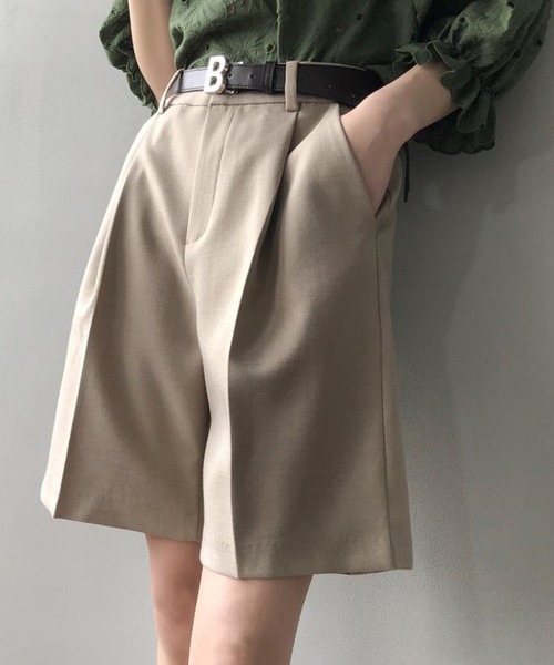 Ulysses（ユリシス）の「タックハーフパンツ（その他パンツ・レディース・キャメル/ブラック/ホワイト・M/L）」の5枚目の写真