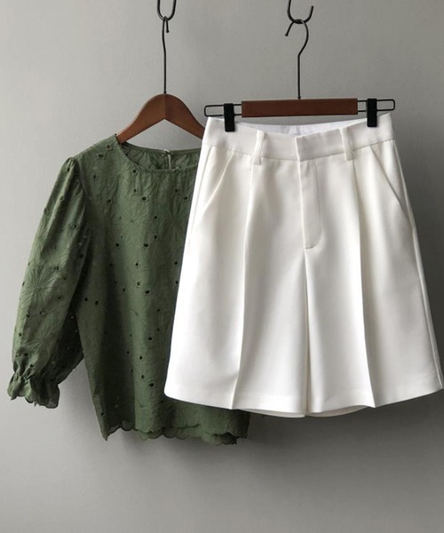 Ulysses（ユリシス）の「タックハーフパンツ（その他パンツ・レディース・キャメル/ブラック/ホワイト・M/L）」の11枚目の写真