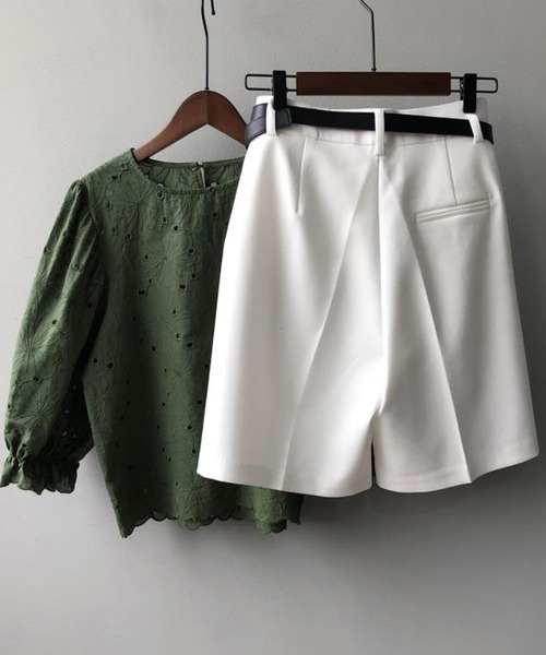 Ulysses（ユリシス）の「タックハーフパンツ（その他パンツ・レディース・キャメル/ブラック/ホワイト・M/L）」の12枚目の写真