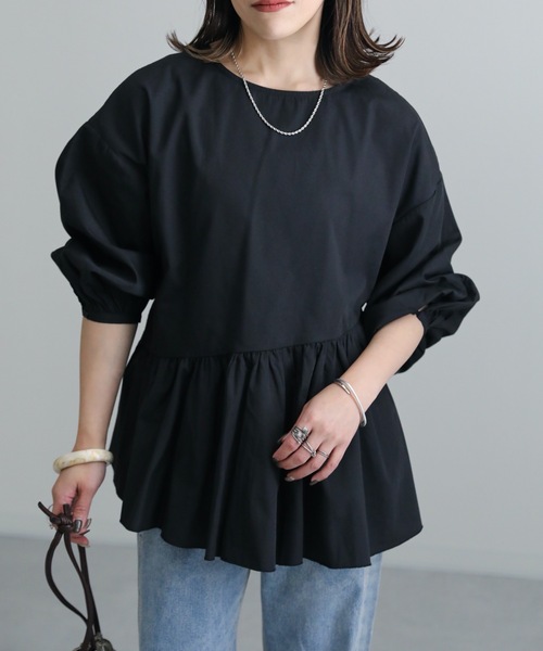 【完売品】TWILL ラウンドペプラムボリュームブラウス 楽天市場】50％OFF【7290円→3645円】1/25 23:59まで□NAOさんコラボ