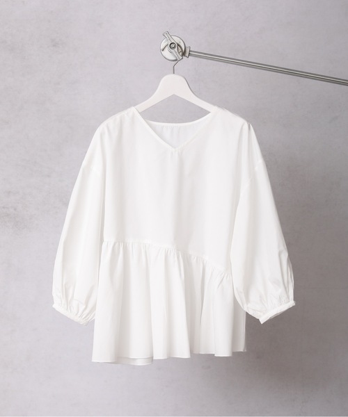 ap retro（アプレトロ）の「２WAYボリューム袖ペプラムブラウス（シャツ/ブラウス・レディース・ホワイト/ブラック/ベージュ/ライトブルー/ネイビー・FREE）」の6枚目の写真