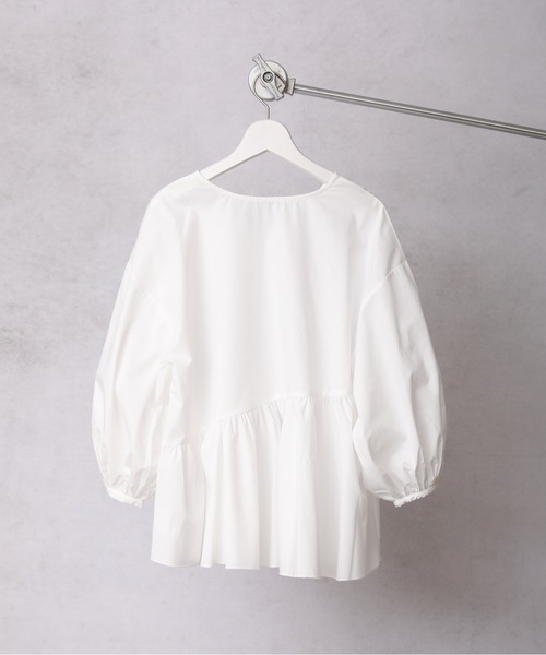 ap retro（アプレトロ）の「２WAYボリューム袖ペプラムブラウス（シャツ/ブラウス・レディース・ホワイト/ブラック/ベージュ/ライトブルー/ネイビー・FREE）」の7枚目の写真