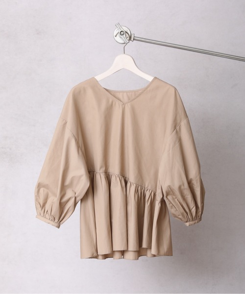 ap retro（アプレトロ）の「２WAYボリューム袖ペプラムブラウス（シャツ/ブラウス・レディース・ホワイト/ブラック/ベージュ/ライトブルー/ネイビー・FREE）」の8枚目の写真