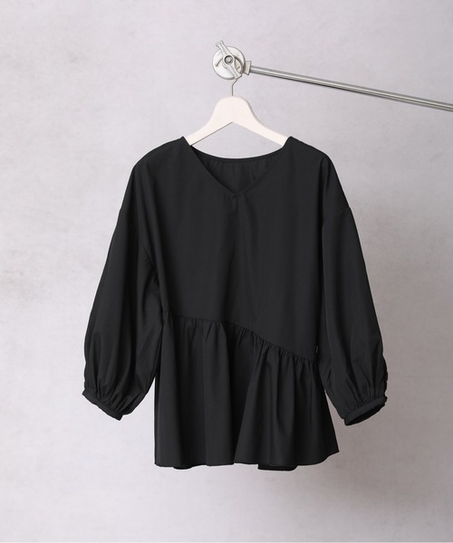 ap retro（アプレトロ）の「２WAYボリューム袖ペプラムブラウス（シャツ/ブラウス・レディース・ホワイト/ブラック/ベージュ/ライトブルー/ネイビー・FREE）」の10枚目の写真