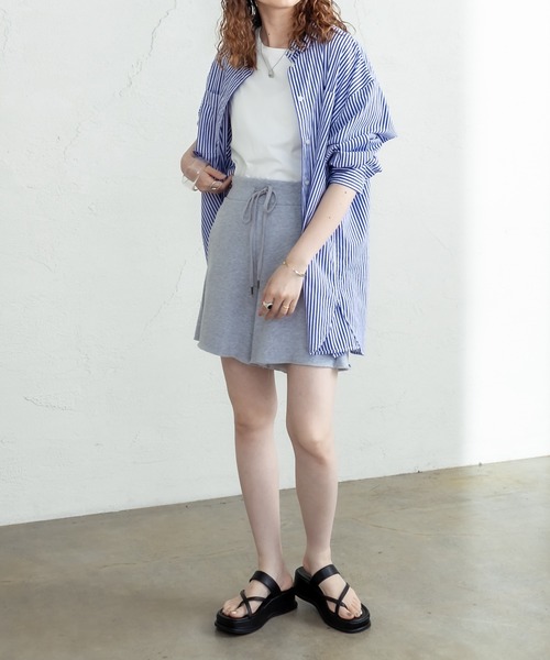 mystic（ミスティック）の「スウェットショートパンツ（スウェットパンツ・レディース・グレー/オフホワイト・FREE）」の3枚目の写真