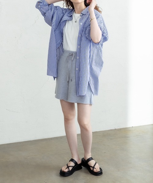 mystic（ミスティック）の「スウェットショートパンツ（スウェットパンツ・レディース・グレー/オフホワイト・FREE）」の4枚目の写真